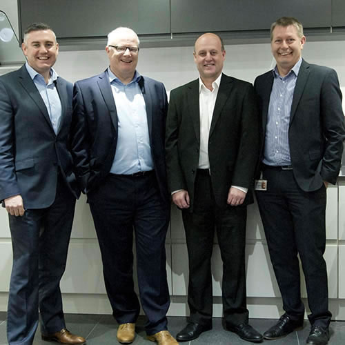 From left to right: commercial director Chris Hazelhurst, finance director Paul Arrowsmith, operations director Dave Grayson and supply chain director Brian Wade