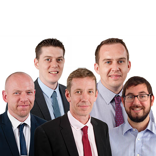 Back left; Chris Richardson, Back right; Ian Bayliss, front left; Simon Mell, front centre; Stuart Chisholm, front right; Ian Hadlow