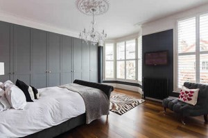 Contemporary bedroom for Victorian home in London