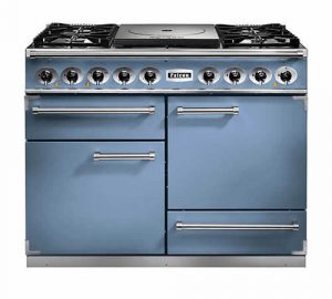 Falcon Deluxe CT dual-fuel range cooker in China blue