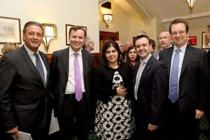 L to R: BFC chair Jonathan Hindle, MP Greg Hands, Baroness Warsi, MP Stephen McPartland and MP Mike Wood