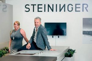 Jillian Knowlton and Harald Aichinger at the Steininger showroom in Clerkenwell