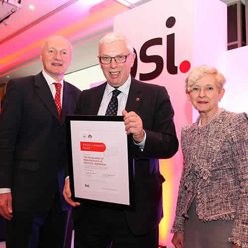 L to R: Dr Scott Steedman CBE, director of standards, BSI, Stuart MacConnacher, technical manager, AMDEA and Carol Sergeant CBE, chairman, Standards Policy and Strategy Committee, BSI.