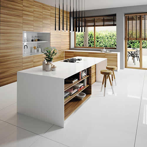 Silestone Iconic white tiles