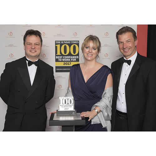 L to R: Managing editor of the Sunday Times Robert Hands, HR director Joanne Hatton and Bristan CEO Jeremy Ling