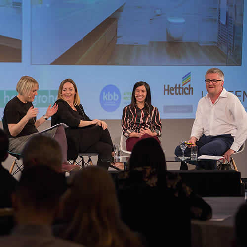 L to R: Ruth Bell, editor Kitchens, Bedrooms & Bathrooms; Hayley Robson, DayTrue; Rosalind Wilson, Rosalind Wilson Design; and Andrew Davies, managing editor, Taylist Media