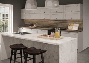 Turin marble and black oak from Bushboard's Options range 