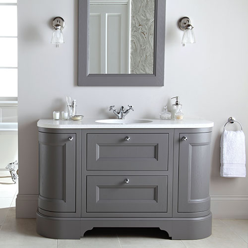 Burbridge Tetbury curved vanity unit in mink