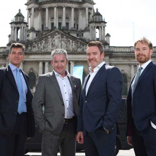 L to R - Simon Gilbert, H2 Equity Partners, Brian & Kieran McCracken, BA Components, and Cathal Turley, H2 Equity Partners