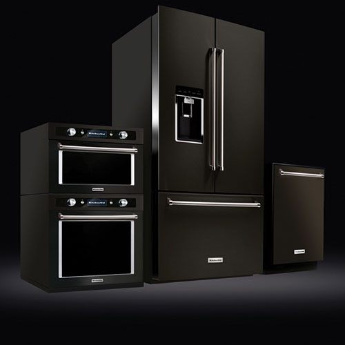 KitchenAid black stainless steel kitchen range