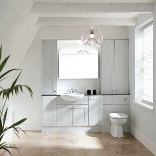 Chiltern bathroom collection in clay grey