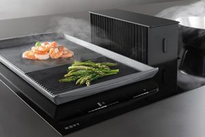 Novy ONE 780mm combination induction hob and downdraft extractor