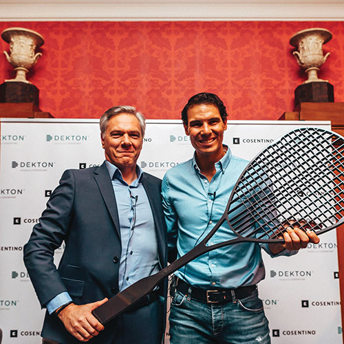 L to R: Paul Gidley and Dekton ambassador Rafael Nadal