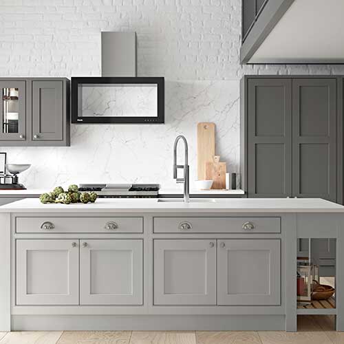 Mereway kitchen in diamond grey and light grey