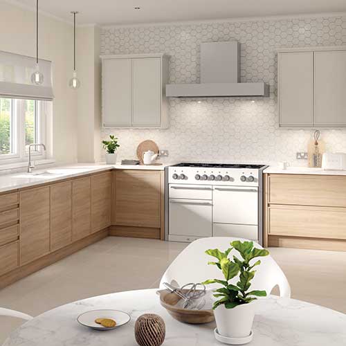 LochAnna Kitchens, Ricco kitchen in mellow oak & porcelain